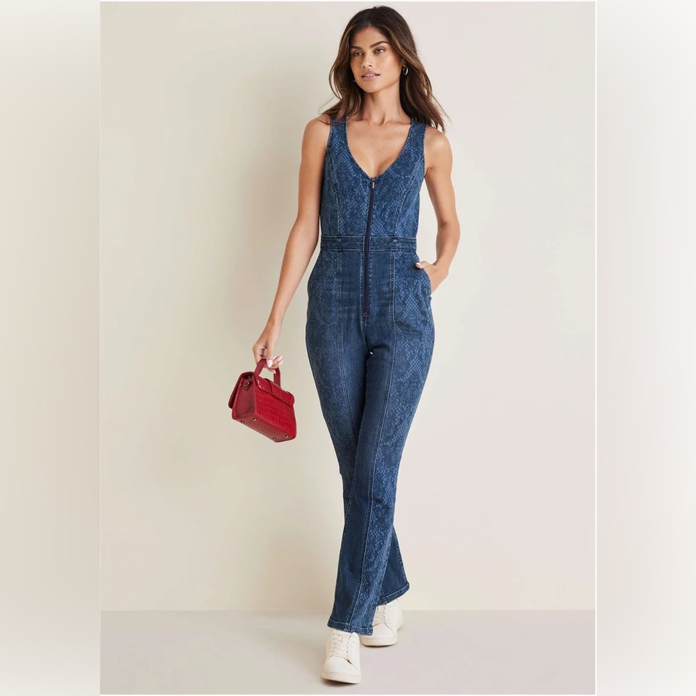 Venus Women's Denim lace print Jumpsuit